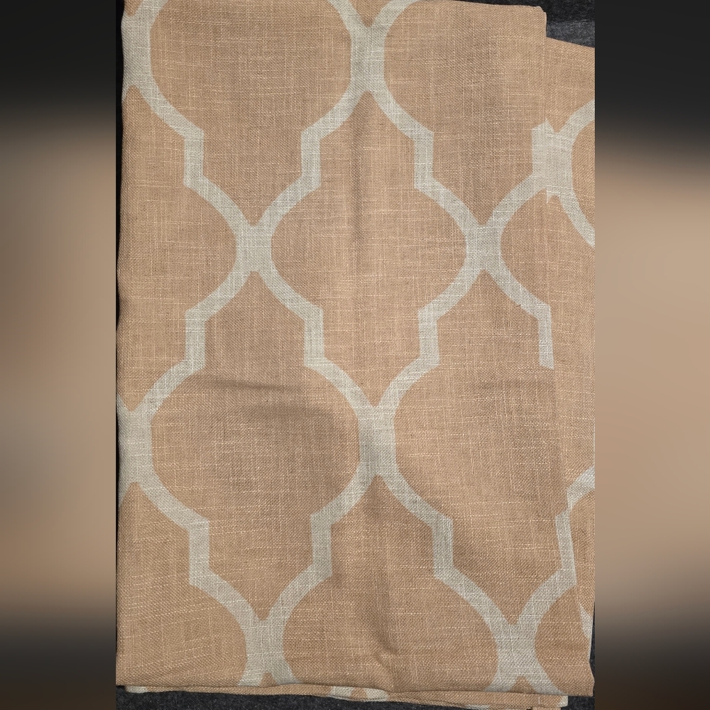 Beige Patterned Curtain - Picture 3 of 4